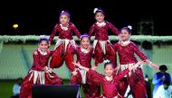 Various performances during Qatar National Day celebration at Al Wakrah Stadium, yesterday. Pics: Abdul Basit / The Peninsula 