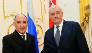 Qatar Airways Group Chief Executive, Akbar Al Baker, with St Petersburg Governor, Georgy Poltavchenko. 