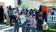 Schoolchildren and other visitors at the second day of the Mahaseel Festival started at the Katara Cultural Village.