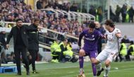 Riccardo Montolivo (18) of A.C Milan vies with Giovanni Simeone (9) of ACF Fiorentina during Italy Serie A soccer match between ACF Fiorentina and A.C Milan at Stadio Artemio Franchi in Florence, Italy on December 30, 2017. ( Carlo Bressan - Anadolu Agenc