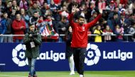 Diego Costa attends the presentation as the new player of the Atletico Madrid at Wanda Metropolitano Stadium in Madrid, Spain on December 31, 2017. Guillermo Martinez - Anadolu 
