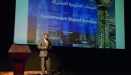 Walid Jalal delivers a lecture on government services in Qatar at the fifth Katara Tech Forum held at Katara Drama Theatre.
