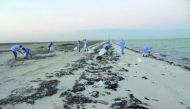 Cleaning campaign in progress on one of the beaches.