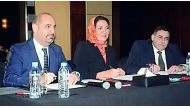 Officials of Ebn Sina Medical  and Turkish company CinnaGenIlaç during the signing  event, in Doha.
