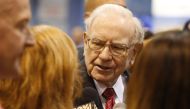 Warren Buffett talks to reporters as he tours the exhibit hall during the Berkshire Hathaway Annual Shareholders Meeting at the CenturyLink Center in Omaha, Nebraska, April 30, 2016. Reuters / Ryan Henriksen