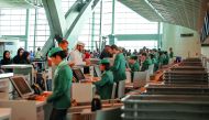 One of the check-in desks at HIA.