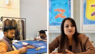 LEFT: Live demonstration at fabric embroidery pop up shop at The Gate Mall recently. Prominent Indian designer Pallavi Jaipur speaks to reporters at a recent media event at Mondrian Doha. PIC: Raynald C Rivera / The Peninsula