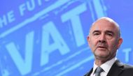 European Commissioner in charge of Economic and Financial Affairs, Taxation and Customs Pierre Moscovici gives a press conference on the European Commission's proposals to give more flexibility to member states to set VAT rates and to simplify VAT obligat
