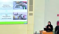 One of the students presenting her graduation research project.