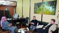 Dr Ibrahim bin Saleh Al Nuaimi, Chairman of the DICID, Father David Kesterton, Priest in Charge at Parish of All Saints w St Peters Luton in the Bolton suburb, and Father Ian Nicholson, Director General of the Anglican Center in Doha.