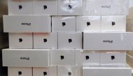 FILE PHOTO: Boxes of iPhone X are pictured during its launch at the Apple store in Singapore, November 3, 2017. REUTERS/Edgar Su