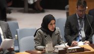 Permanent Representative of Qatar to the United Nations H E Ambassador Sheikha Alia Ahmed bin Saif Al Thani 