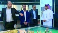 Engineer Abdulla Al Karani (right), Director of Urban Planning Department, briefing the delegation of Paris about urban planning at the Ministry of Municipality and Environment, yesterday.