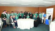 Staff of Qatar Rehabilitation Institute and Hamad International Airport during the training course on assisting passengers with disabilities. 
