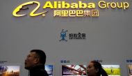 A sign of Alibaba Group is seen during the fourth World Internet Conference in Wuzhen, Zhejiang province, China, December 3, 2017. REUTERS/Aly Song