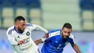 Action from the match between Al Sailiya and Al Kharaitiyat yesterday.