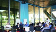Participants of Cycle 6 of Qatar Science & Technology Park’s intensive accelerator program, XLR8, attend a workshop.