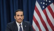 (FILE PHOTO) Qatari Foreign Minister HE Sheikh Mohammed bin Abdulrahman al-Thani speaks prior to signing agreements with the US at the State Department in Washington, DC, on January 30, 2018. / AFP / NICHOLAS KAMM