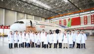 The leaders and experts attending the meeting visited C919 AC101. (Photo courtesy: english.comac.cc)