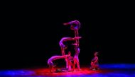 The members of Wuhan Acrobatics Troupe display masterful contortion skills at Katara Drama Theatre on Monday night.