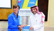 Kari Seitz, FIFA’s Senior Manager of Refereeing and Hani Balan, Vice Chairman of FIFA Referees’ Committee and Chairman of QFA Referees Committee during the seminar.