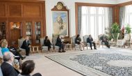 Emir H H Sheikh Tamim bin Hamad Al Thani met yesterday with a delegation from the British Parliament. 