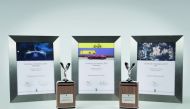The certificates and awards won by the Rolls-Royce Motor Cars-Doha are seen in this picture.