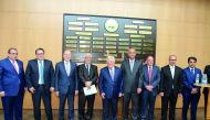 Qatar Chamber Director General Saleh bin Hamad Al Sharqi (right) with heads of joint Arab -Turkish Chambers.