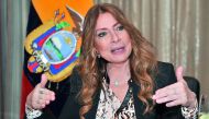 Ivonne A Baki, Resident Ambassador of the Republic of Ecuador to Qatar speaking to the media. pic: Baher Amin/The Peninsula
