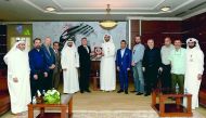 Officials from Al Rayyan Municipality with a Turkish delegation from Ayvacik Municipality, led by Mehmet Unal Sahin and a number of officials from Canakkale Province, during the discussion to promote cooperation and exchange of expertise and experiences b