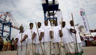 Djibouti youths dance during the opening ceremony of Dubai-based port operator DP World's Doraleh container terminal in Djibouti port February 7, 2009. Reuters/Ahmed Jadallah
 

