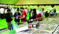 Visitors buying dates at the Seasonal Dates Market at Souq Waqif, yesterday. Pic: Salim Matramkot/The Peninsula