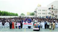 Birla Public School Doha Principal along with other officials during the World Peace Campaign 2017-2018 held at the school on Thursday. Pic: Salim Matramkot /The Peninsula