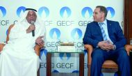 Abdullah bin Hamad Al Attiyah (left), Chairman of The Abdullah Bin Hamad Al-Attiyah International Foundation for Energy and Sustainable Development with Dr Yury Sentyurin, President of the Gas Exporting Countries Forum.