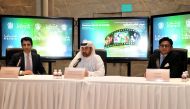 Dr Khalid bin Ibrahim Al Sulaiti (centre), General Manager of Katara Cultural Village; Shahzad Ahmad (left), Ambassador of Pakistan to Qatar; and Mohammed Assad Khan, Pakistani film director, during the press conference at Katara yesterday. Pic: Abdul Bas