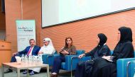 Panellists during a discussion about water sustainability in Qatar.