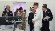 Lieutenant General Bernard de Courreges d’Ustou, during his visit to the simulations centre of the operations and training institute of the Qatari Emiri Land Forces.
