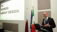 Italian Minister of Foreign Affairs Angelino Alfano speaking on Italian Design Day at Msheireb Enrichment center yesterday. Pic: Abdul Basit