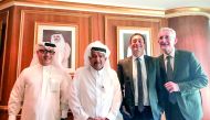 Sheikh Faisal bin Qassim Al Thani (second left), QBA Chairman; with Guillaume Pepy (right),CEO of the French Railway Company and Chairman of the Qatari French Committee at MEDEF international; Eric Chevallier (second right), French Ambassador to Qatar and