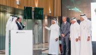 H E Ahmad bin Mohamed Al Sayed, Minister of State & Chairman of Free Zones Authority; H E Sheikh Abdulla bin Saoud Al Thani, QCB Governor; and other digintories look on as Sheikh Abdulla bin Mohammed bin Saud Al Thani, CEO, Qatar Investment Authority; and