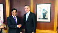 Dr Ali bin Smaikh Al Marri, Chairman of Qatar National Human Rights Committee (QNHRC), with Johan Verkammen, Director of the Middle East and North Africa Department at the Ministry of Foreign Affairs in Belgium, in  Brussels, yesterday.