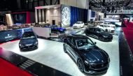 A general view of the Maserati stand at Geneva Motor Show 2018.