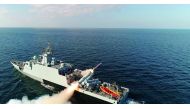 Pakistan Navy Ship Himmat fires surface to surface anti-ship missile during a drill. 