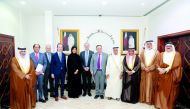 Speaker of the Advisory Council H E Ahmed bin Abdullah bin Zaid Al Mahmoud with visiting Canadian  parliamentary delegation.