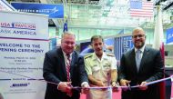 Charge d’Affaires at the US Embassy in Qatar, Ryan Gliha (right), during the inauguration of the US pavilion at the  DIMDEX 2018, at QNCC yesterday.
