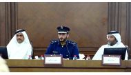 Brigadier Abdul Rahman Ali Al Maliki (centre) with other officials from Qatar Chamber and Qatar post at the seminar.