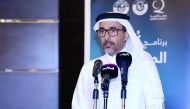 Minister of Culture and Sports H E Salah bin Ghanem Al Ali speaking at the event.