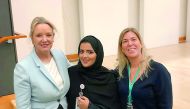 FROM LEFT: Sidra Medicine Deputy Chief Nursing Officer Deborah Kelly, Nurse Noof Al Kuwari and Clinical Nurse Educator Tricia Tieleman at the event.