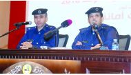 Colonel Muhammad Radi Al Hajiri (right) and Major Jabir Muhammad Odhaiba (left) at the press conference.