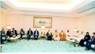 Speaker of the Advisory Council H E Ahmed bin Abdullah bin Zaid Al Mahmoud with the delegation of Nato Parliamentary Assembly.